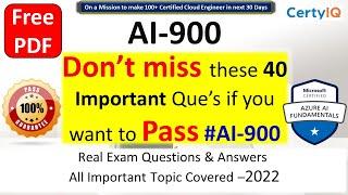 AI-900 | Microsoft Azure AI Fundamentals | Real Exam Questions | New Question | 100% Pass | Free pdf