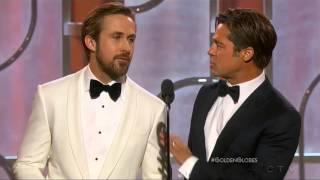 Ryan Gosling and Brad Pitt present at the 2016 Golden Globes