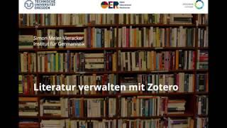 Literatur verwalten mit Zotero