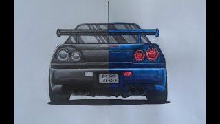 Nissan Skyline R34 #cardrawing #drawing #art #sketch #cars #r34gtr #r34skyline