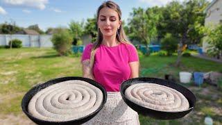 Cooking Homemade Kielbasa Sausage | Simple Life in the Village