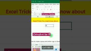 Excel tricks you must know about #shorts #currency #symbols #excel #exceltips