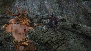 Forsworn Briarheart vs Falmer Warmonger (Legendary Difficulty) | Skyrim