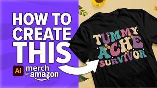 Wavy Groovy Text Trending Amazon Merch Design Tutorial (Adobe Illustrator)