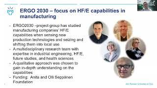 IEA Webinar #19 HFE perspectives in manufacturing when adopting new Industry 4.0 technologies