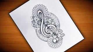 Music Note Mandala Art | How to Draw Mandala Art step by step | Mandala Art (@VennilaYLCreations )