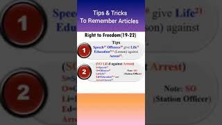 INDIAN CONSTITUTION I FUNDAMENTAL RIGHTS I RIGHT TO FREEDOM TIPS & TRICS I ARTICLES (19 TO 22)