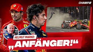 HEFTIGER CRASH Sainz & Perez beschuldigen sich GEGENSEITIG! Was ️ URTEILEN ️ die Rennkommissare?