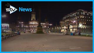 Streets of Glasgow city centre deserted on Saturday night