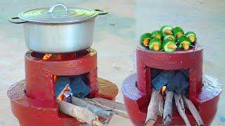 How To Make A 2 In 1 Firewood Stove From A Plastic Mold