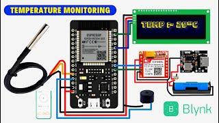 IoT Temperature Monitoring & Control System using ESP32 & Blynk 2.0 | SMS Alert