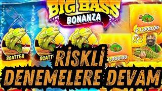 SLOT OYUNLARI | BİG BASS BONANZA | RİSKLİ DENEMELERLE DEVAM #slot #bigbassbonanza