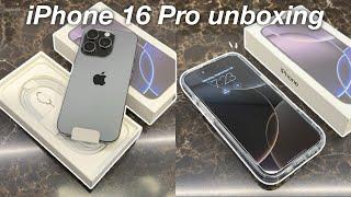 iPhone 16 Pro (Black Titanium) aesthetic unboxing  | setup, camera test & MagSafe accessories