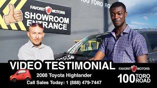 Favorit Motors Video Testimonial | Pre-owned Vehicles | 100 Toro Road, Toronto, ON