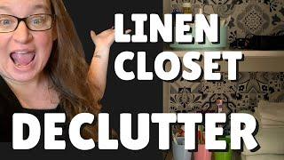 LINEN CLOSET DECLUTTER, ORGANIZATION, and MAKEOVER! - MINIMALIST LINEN CLOSET