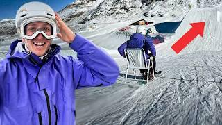 Attempting to Ski the Snowpark with a Chair...