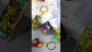 DIY Sparkling Keychains | Alcohol Ink × Gold Foil × UV Resin