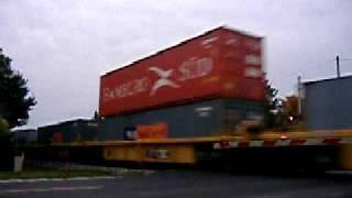 extreamly fast eastbound CP freight train in Finch Ontario