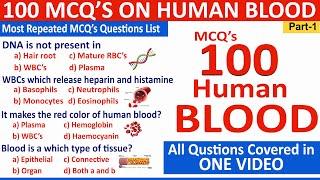 100 Most Important Blood mcqs | Blood MCQs physiology | blood bank mcqs with answers #quiz