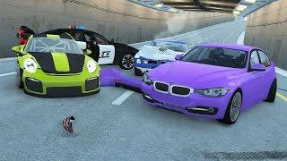 High Speed Tunnel Pileup Crashes #2 - BeamNG drive