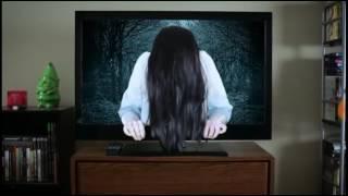 scary girl from rings pop out of my tv