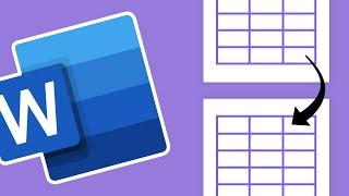 Continue (Split) Table Across Multiple Pages | Microsoft Word Tutorial