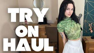 See-Through Try on Haul | Transparent Clothes & No Bra Trend [4K]