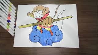 colorir personagem Sun Wukong página para colorir episódio 2