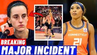 Dijonai Carrington Hits Caitlin Clark in the Eye During First Playoff Game and Fans Get Angry