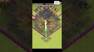 Bro Deleted His Base! (Clash of Clans) | #shorts #clashofclans