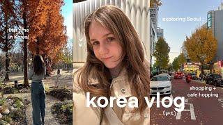 KOREA VLOG ️ first time in seoul, shopping in myeongdong + hongdae,  exploring the city & cold days