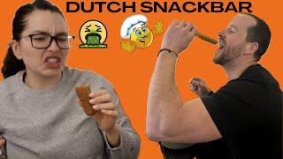 TRYING EVERYTHING AT THE SNACKBAR | American tries Dutch Snackbar