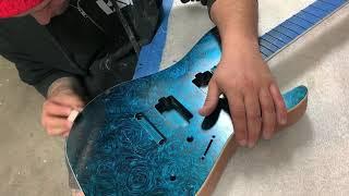 Binding Scrape + Logo On An ESP USA M-II NTB (Also Included: Free Crotch Shot) You’re Welcome