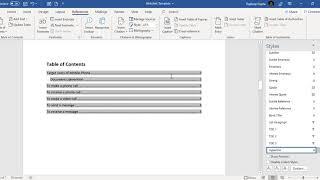 To create Table of Contents in Microsoft Word