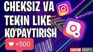 Instagramda TEKIN LIKE ko'paytirish // Kuniga +300  +400ta // Nakrutka