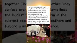 Cat Took Comfort With The Cockatoo #wholesome #love e
