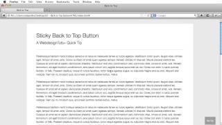 Quick Tip: Sticky Back to Top Button