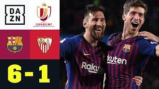 Lionel Messi dirigiert Barca ins Halbfinale: Barcelona - Sevilla 6:1 | Copa del Rey | Highlights