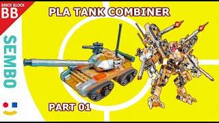 PLA Tank Combiner Sembo Block 203160 ️ How to make Robot LEGO Combiner Transformers build tutorial