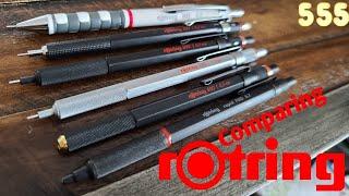 Review: Rotring Mechanical Pencils; Tikki, 300, 500, 600, 800, and Rapid Pro Comparison | 555 Gear