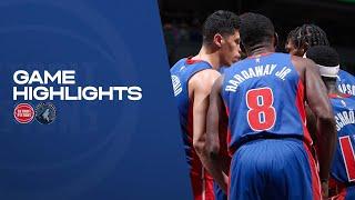 Full Game Highlights | Detroit Pistons vs Timberwolves