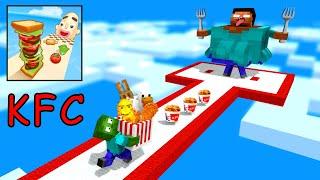 Minecraft Mobs : I WANT KFC Gegagedigedagedago RUNNER CHALLENGE - Minecraft animation