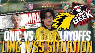 KAIRI’S INSANE LING COMEBACK IN A 1v5 SITUATION! | ONIC vs GEEK MPL ID PLAYOFFS