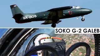 SOKO G-2 GALEB 9A-BOS - Short Flight with Cockpit View