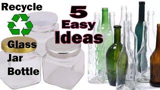 DIY - 5 Easy Glass Jar and Glass Bottle Recycling Ideas | Recycling idea #10