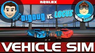 Roblox Vehicle Simulator DigDug vs. BlueLocus in Rocket League style car soccer! Collab with Locus!