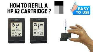 How to refill a HP 62 & HP 62xl Black ink cartridge