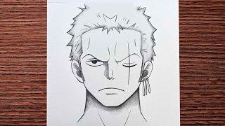 Easy to draw | How to draw anime boy Zoro - [One Piece] | Anime drawing