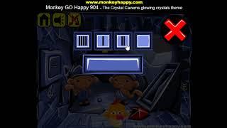 Walkthrough. Monkey Go Happy. Stage 904. The Crystal Caverns Glowing Crystals. Сompil. Online Games.