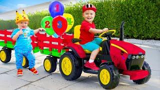 Oliver Rides a Tractor - A Learning Journey | Numbers and More